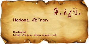 Hodosi Áron névjegykártya